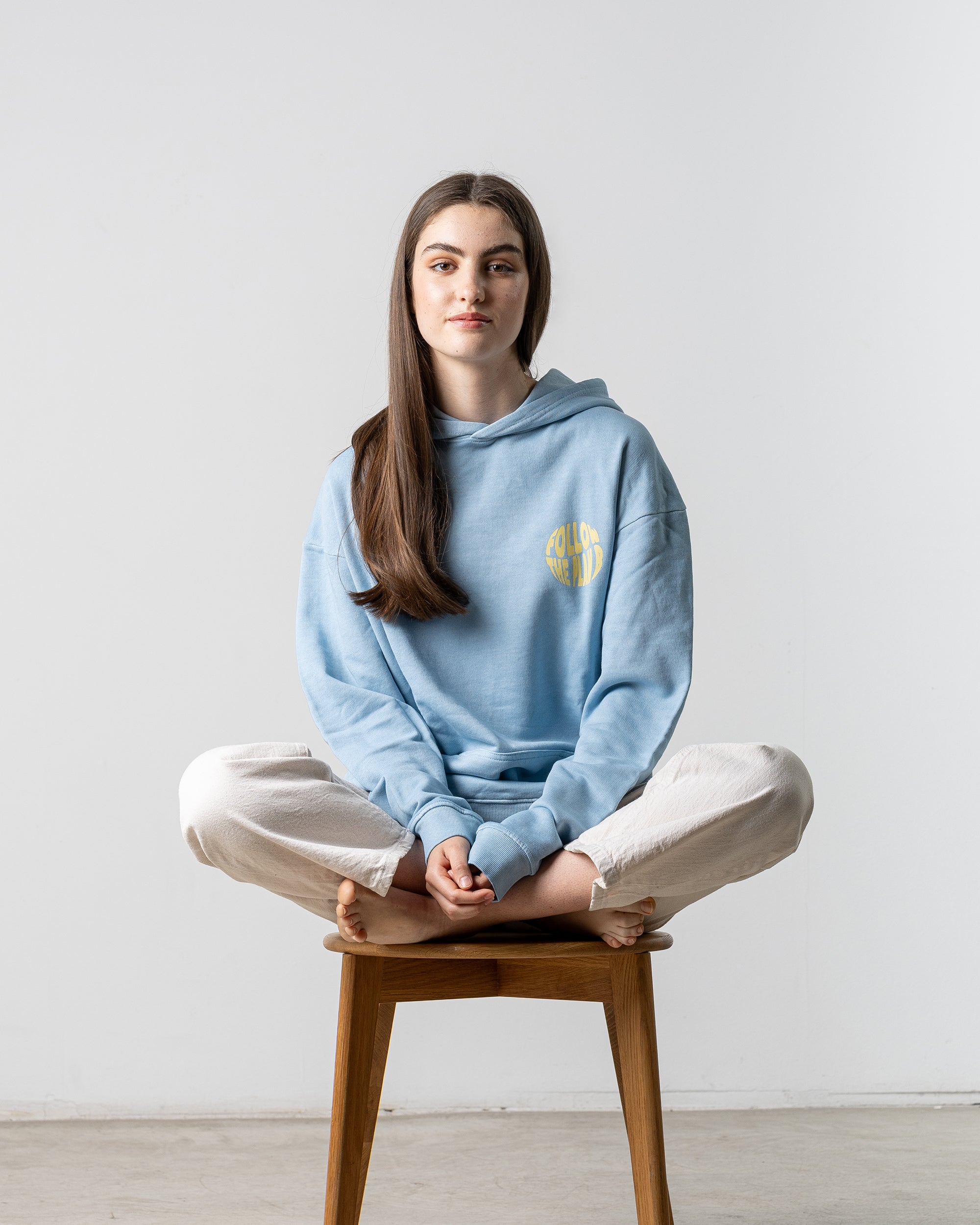 BATERA Hoodie Plan B Celeste Algodon Organico Batera Brand