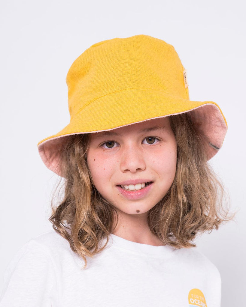 Gorro Bucket de Cáñamo, Reversible (Amarillo y Rosa) - Batera Brand