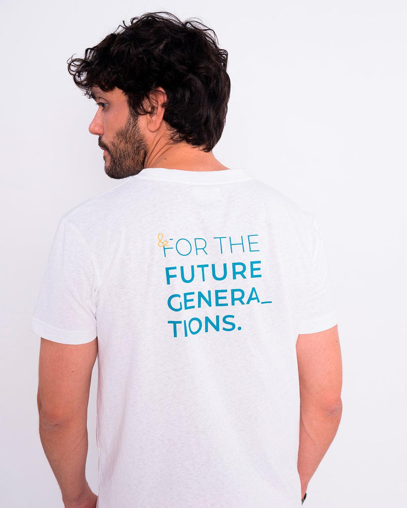 Camiseta Algodón Reciclado Oceans Blanca | Adulto - Batera Brand
