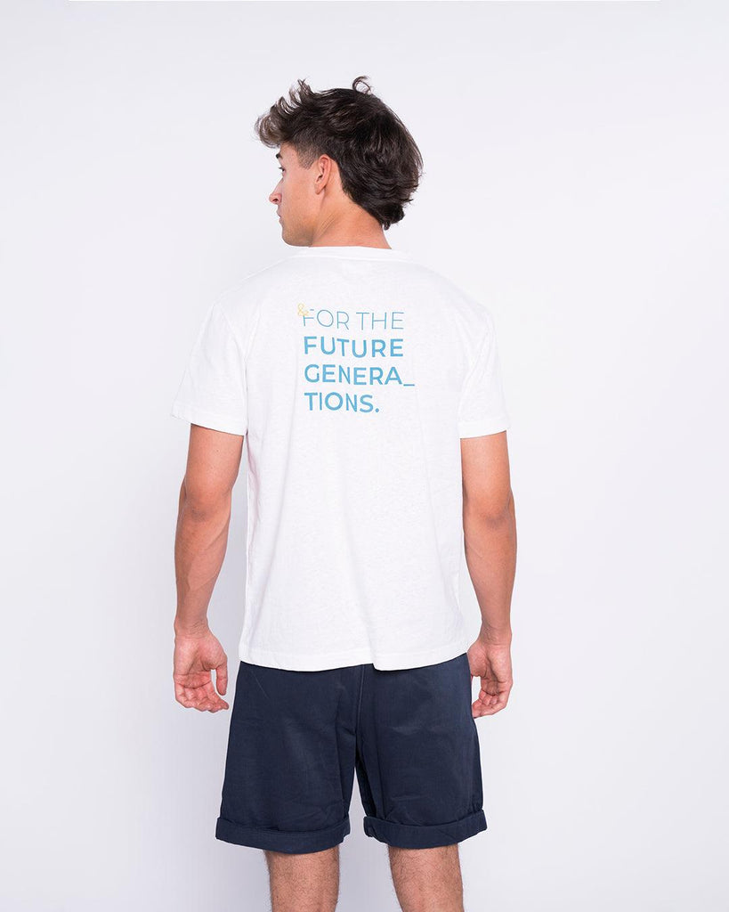 Camiseta Algodón Reciclado Oceans Blanca | Adulto - Batera Brand