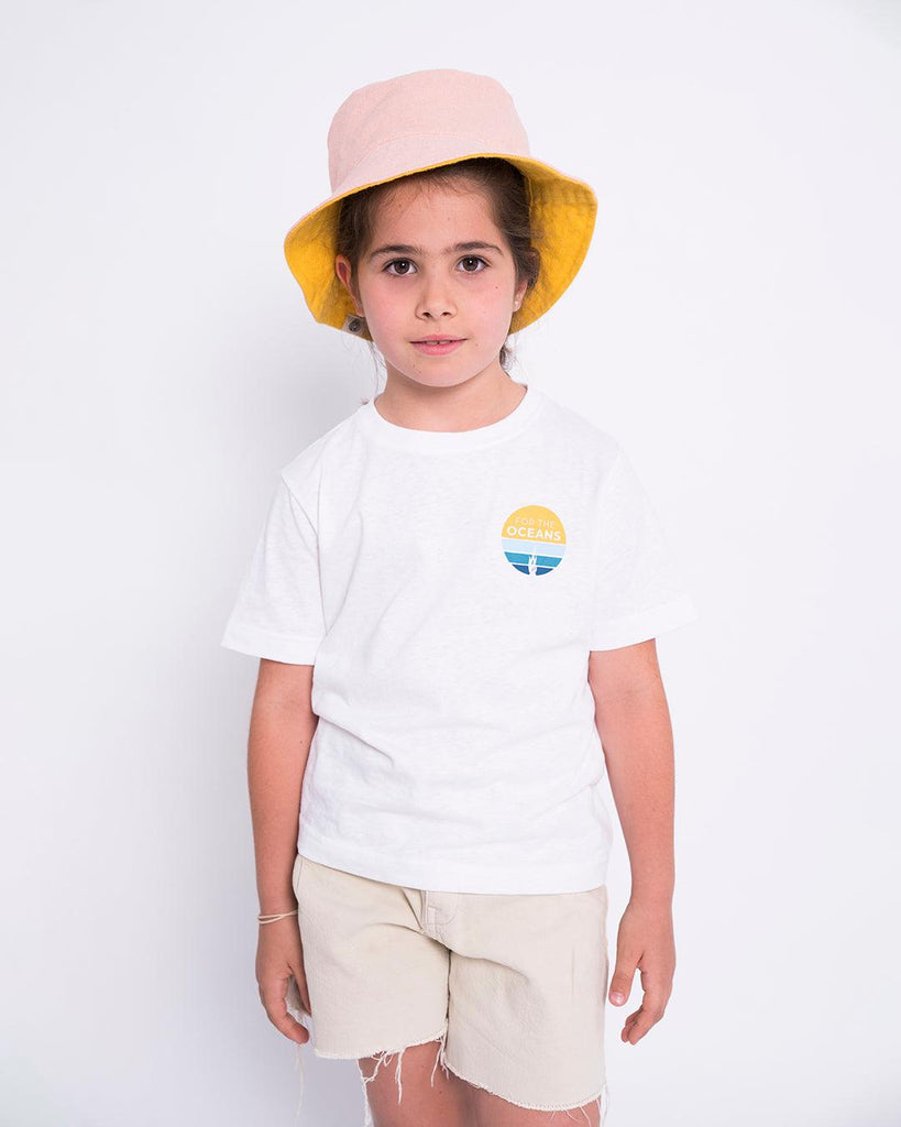 Camiseta Algodón Reciclado Oceans Blanca | Niño - Batera Brand