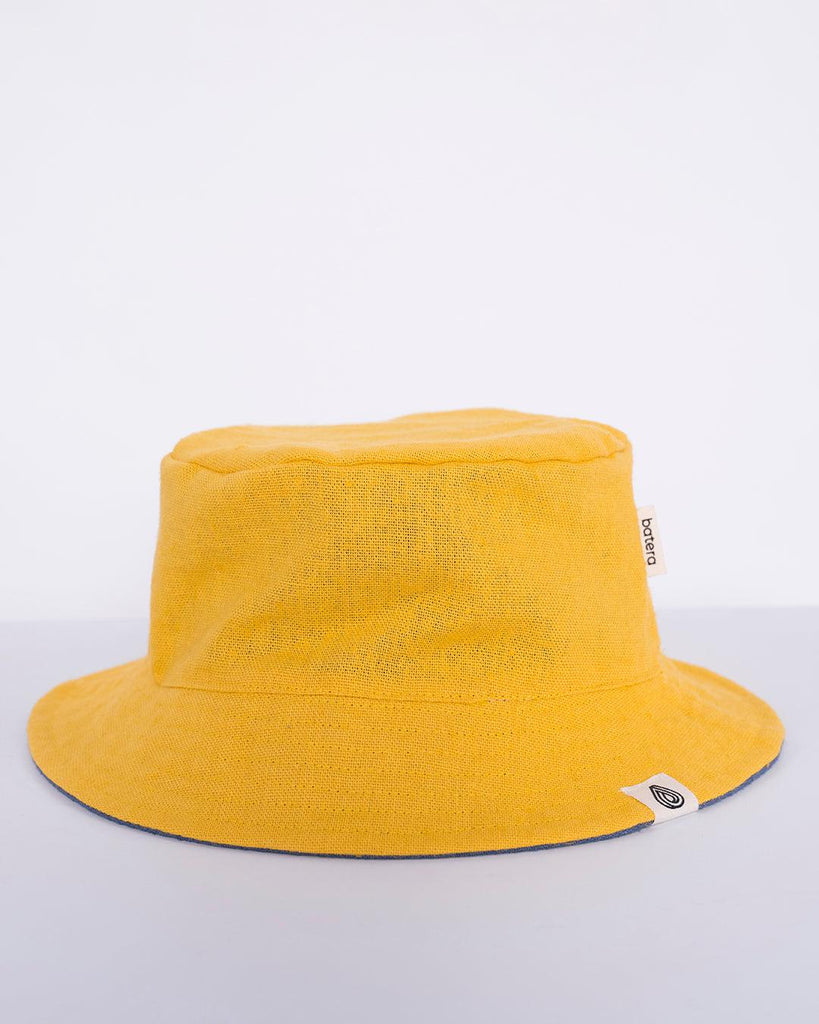 Gorro Bucket de Cáñamo, Reversible (Azul y Amarillo) - Batera Brand