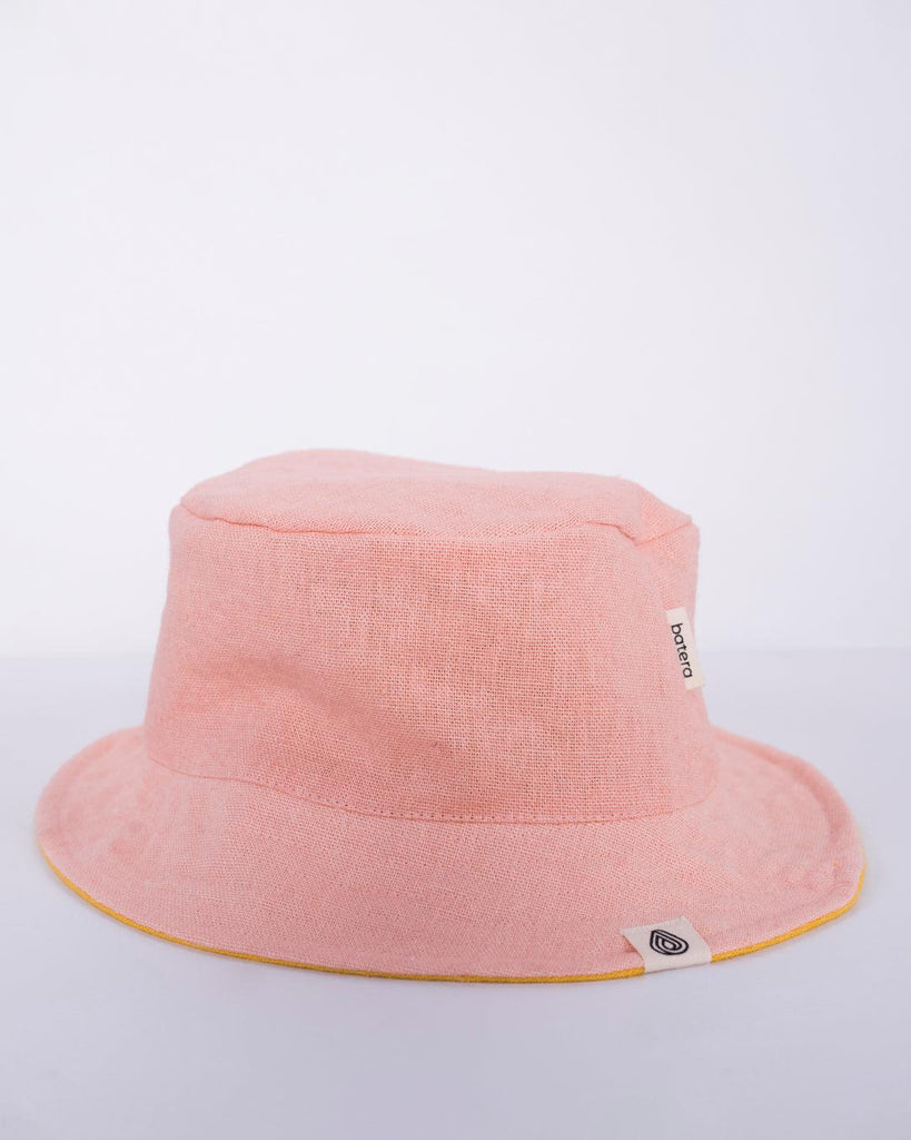 Gorro Bucket de Cáñamo, Reversible (Amarillo y Rosa) - Batera Brand