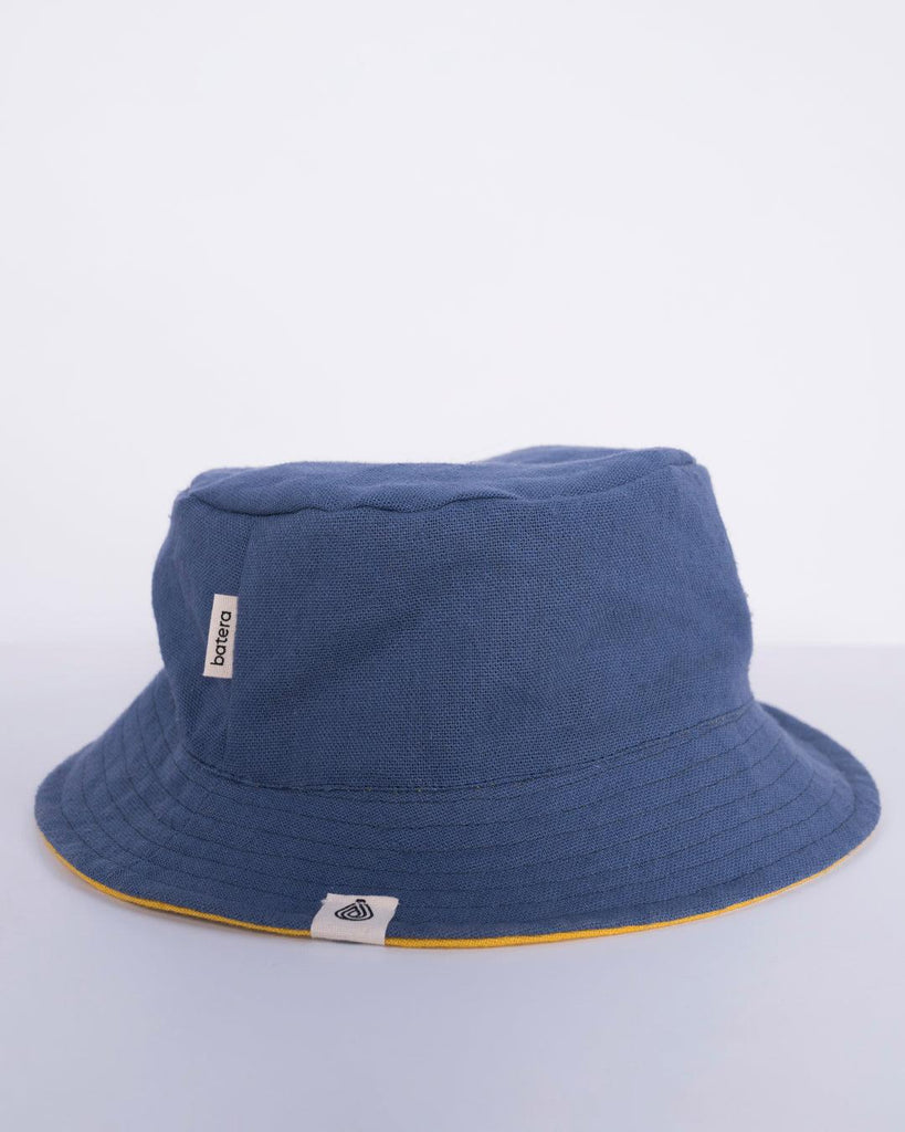 Gorro Bucket de Cáñamo, Reversible (Azul y Amarillo) - Batera Brand