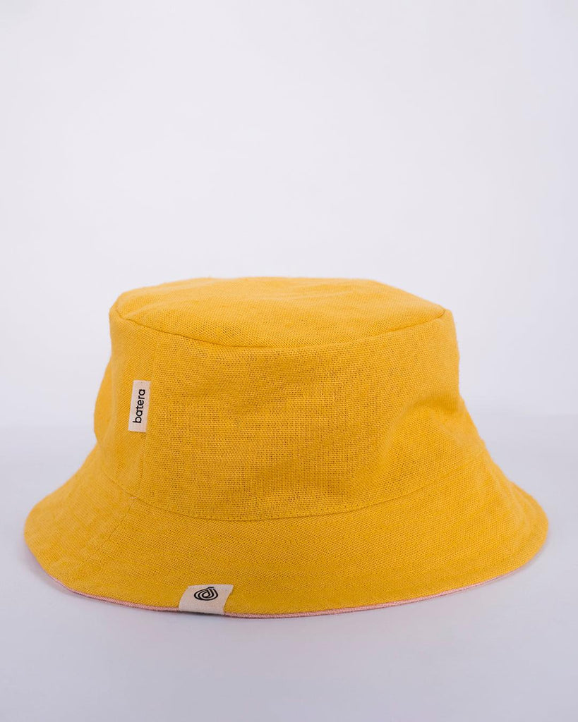 Gorro Bucket de Cáñamo, Reversible (Amarillo y Rosa) - Batera Brand