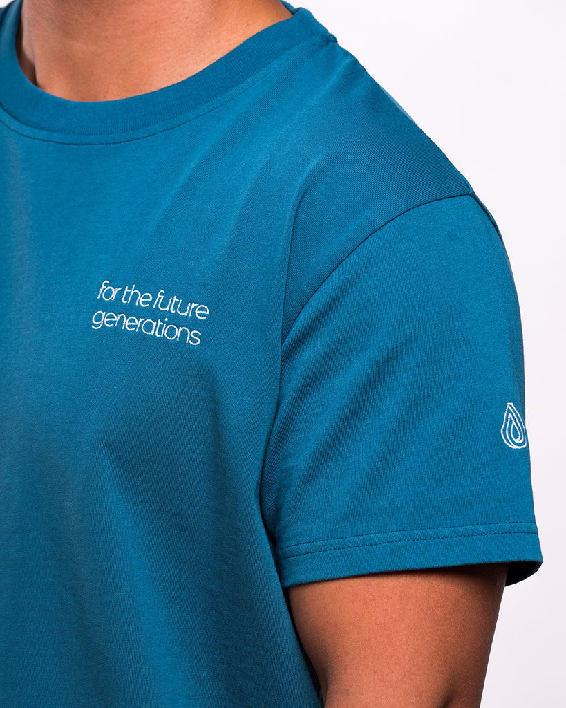 Camiseta Algodón Orgánico Future Generations Azul - Batera Brand