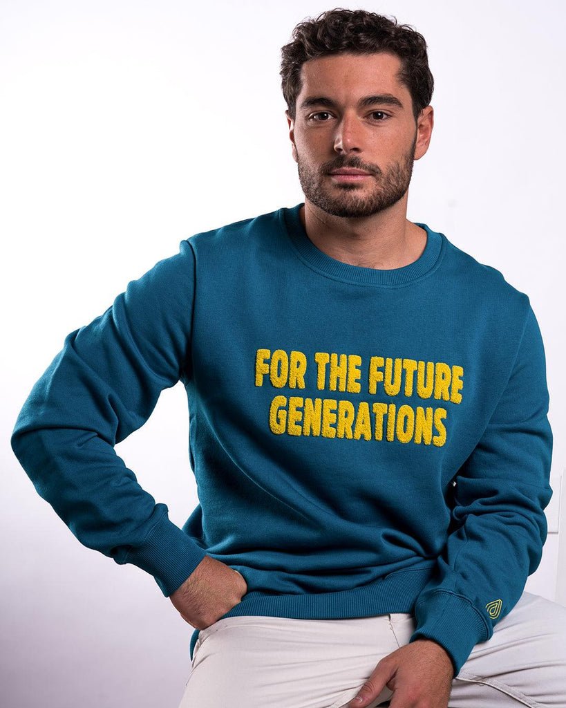 Sudadera Algodón Orgánico Future Generations Azul - Batera Brand