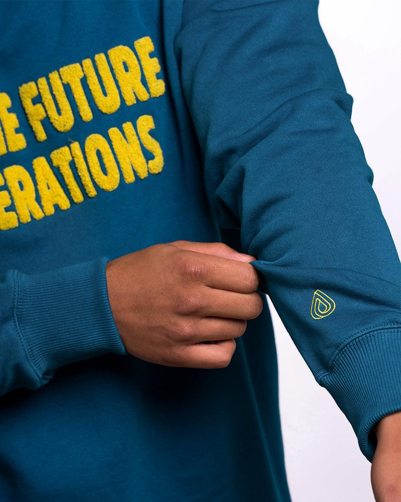 Sudadera Algodón Orgánico Future Generations Azul - Batera Brand