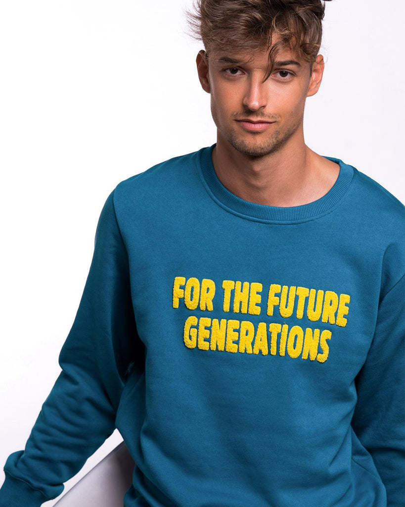 Sudadera Algodón Orgánico Future Generations Azul - Batera Brand