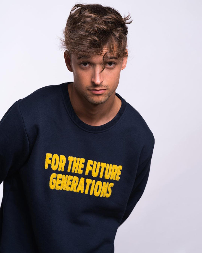 Sudadera Algodón Orgánico Future Generations Navy - Batera Brand