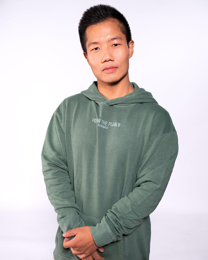 Hoodie Algodón Orgánico Plan B Verde - Batera Brand